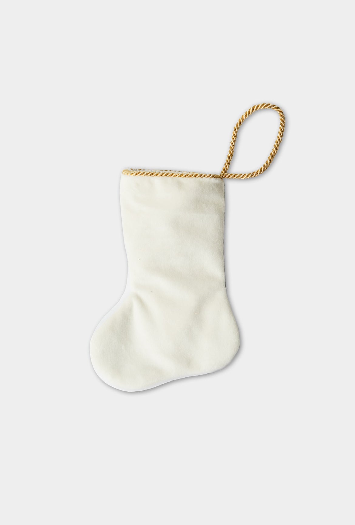 Back view of Seaside Serenity needlepoint stocking with solid white velvet backing
