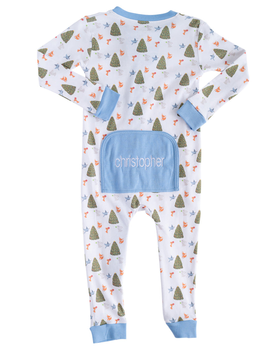 Size 6MO: Woodland Creatures Zip Up Pajamas