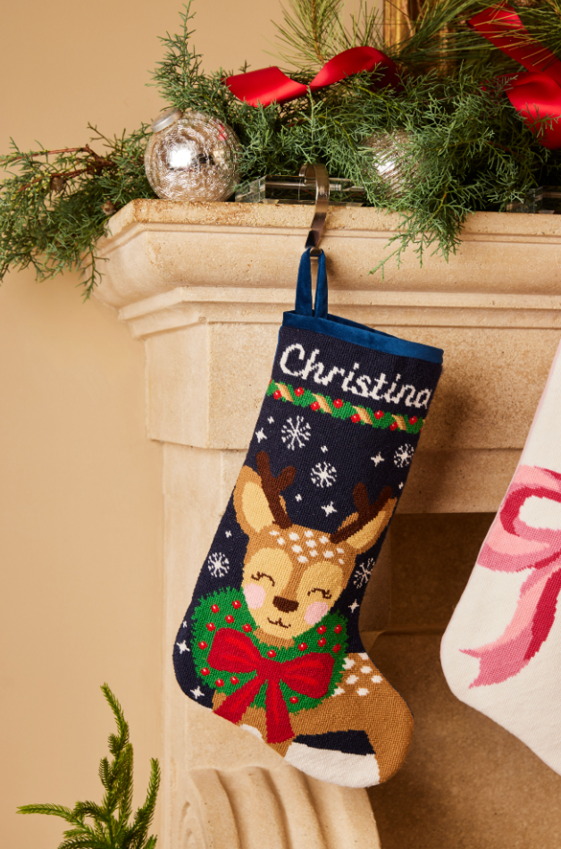 PREORDER FOR 2026: Dasher Full Size Needlepoint Christmas Stocking