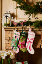 PREORDER FOR 2026: Pretty Pink Bow Full Size Needlepoint Christmas Stocking