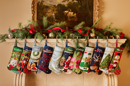 PREORDER FOR 2026: Holiday Greetings Full Size Needlepoint Christmas Stocking