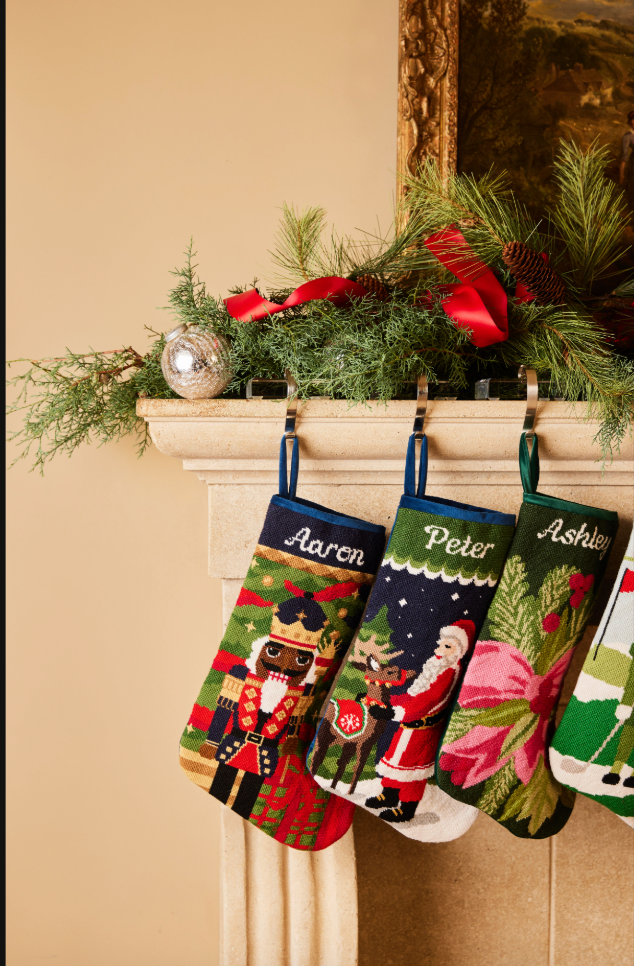 PREORDER FOR 2026: Gifting Nutcracker Full Size Needlepoint Christmas Stocking