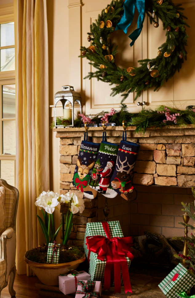 PREORDER FOR 2026: Donner the Handsome Reindeer Full Size Needlepoint Christmas Stocking