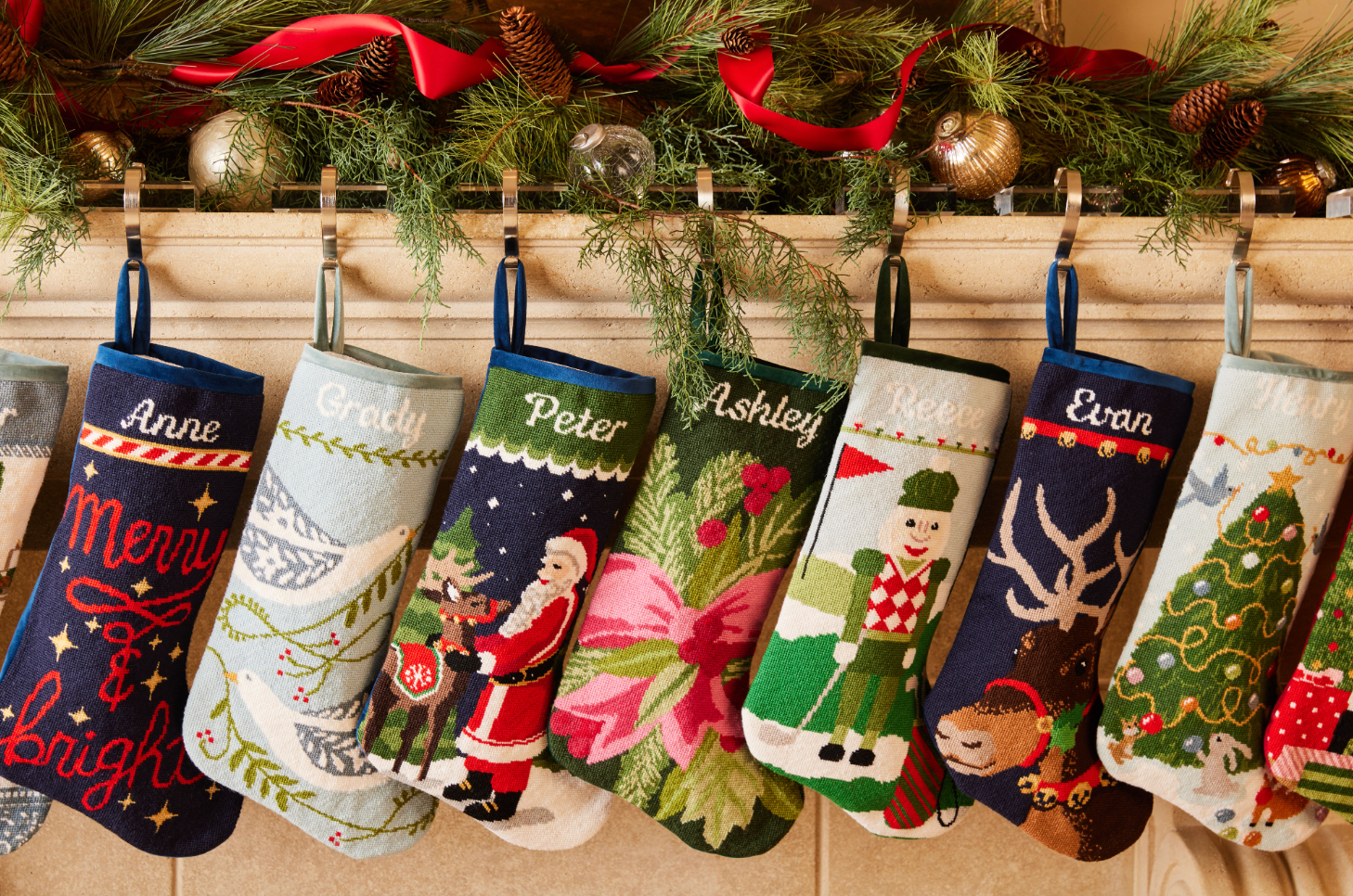 PREORDER FOR 2026: Holiday Greetings Full Size Needlepoint Christmas Stocking
