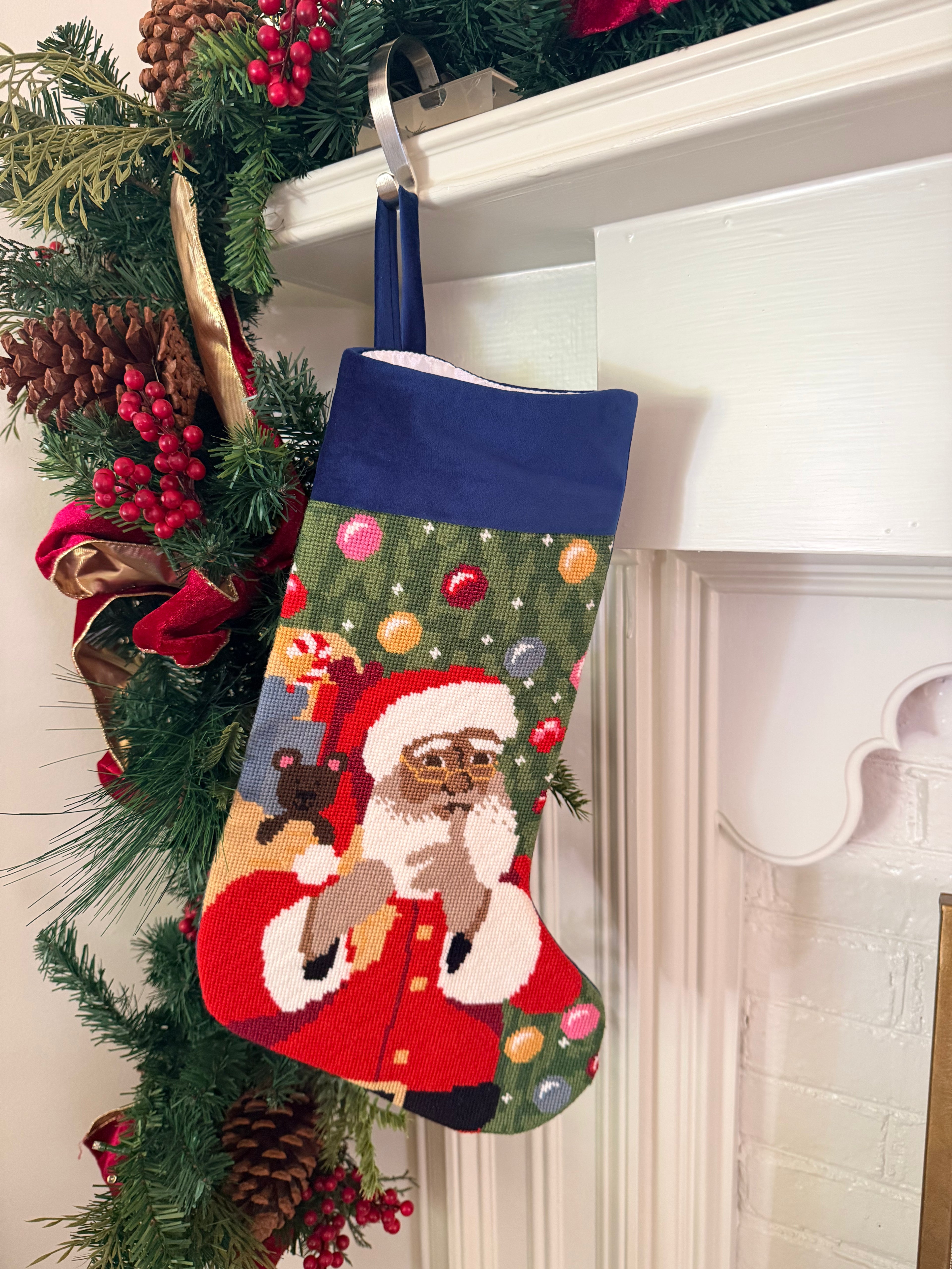 PREORDER FOR 2026: St. Nick Multicultural Full Size Needlepoint Christmas Stocking