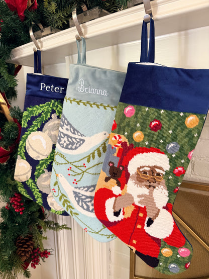 PREORDER FOR 2026: St. Nick Multicultural Full Size Needlepoint Christmas Stocking