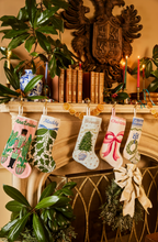 PREORDER FOR 2026: Pretty Pink Bow Full Size Needlepoint Christmas Stocking