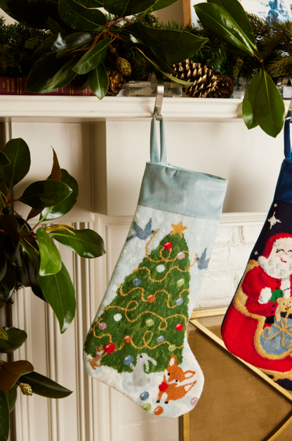 PREORDER FOR 2026: Woodland Creatures Full Size Needlepoint Christmas Stocking