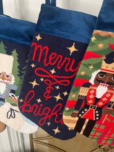 Detailed view of the Full Size Merry and Bright Bauble Stockings plain cuff