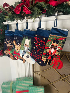 Detailed view of the Full Size Gifting Nutcracker Bauble Stockings plain cuff