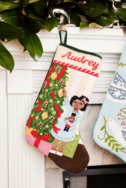 Sugarplum Dreaming Full Size Needlepoint Christmas Stocking