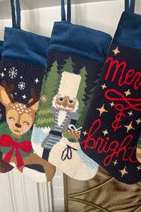 Detailed view of the Full Size Winter Solstice Nutcracker Bauble Stockings plain cuff