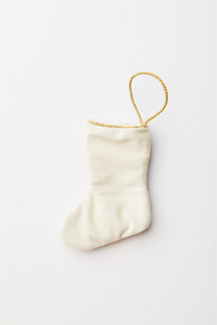 Back view of I Love You More Than... Hearts Bauble Stockings with solid white velvet backing