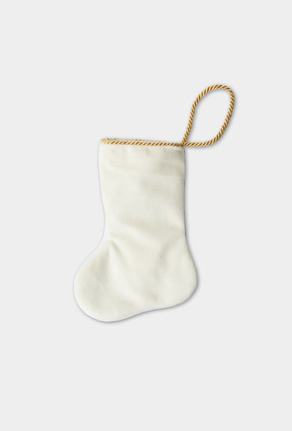 Back view of Seaside Serenity needlepoint stocking with solid white velvet backing