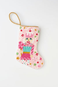 Hand-stitched Bauble Stockings showcasing a sweet-themed nutcracker with colorful festive accents