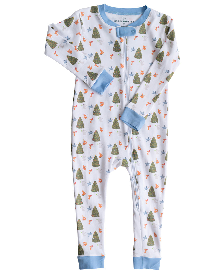 6MO Woodland Creatures Zip Up Pajamas