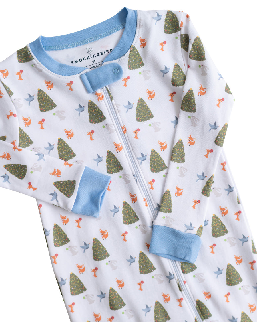 Size 6MO: Woodland Creatures Zip Up Pajamas