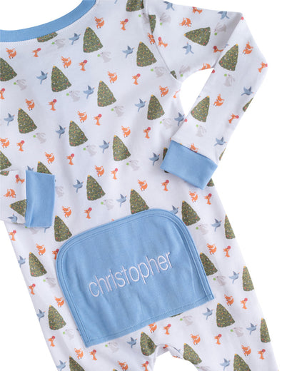 Size 6MO: Woodland Creatures Zip Up Pajamas