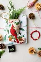Bauble Stockings styled with pine sprigs in holiday themed decor