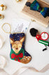 Bauble Stockings stocking styled with Christmas holiday decor