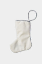 Back view of Adoring Amaryllis Bauble Stockings with solid white velvet backing
