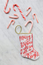 Bauble Stockings styled with red candy canes