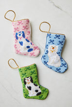 Three color options of Paige Minear Sitting Like Royalty Bauble Stockings displayed on white setting